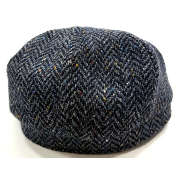 John Hanly Irish Flat Cap Wool Newsboy Cabbie Driver Hat Ireland L 7 3/8 Blue - Picture 4 of 8